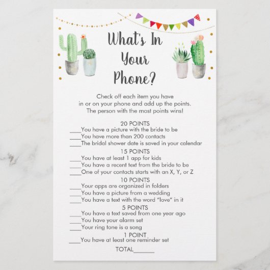 Gold Fiesta Cactus wat er in je telefoonspel zit (Voorkant)