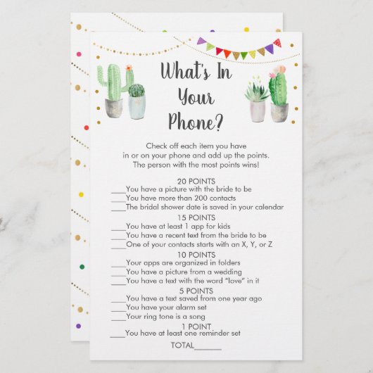 Gold Fiesta Cactus wat er in je telefoonspel zit (Voorkant / Achterkant)