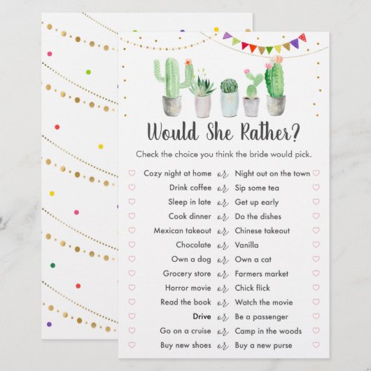 Gold Fiesta Cactus zou ze liever een beetje spelen (Voorkant / Achterkant)