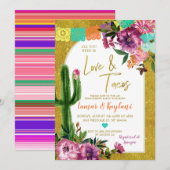 Gold Fiesta Love and Tacos Engagement Party Kaart (Voorkant / Achterkant)