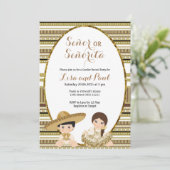 Gold Fiesta Señor of Señorita Genderonthulling Kaart (Staand voorkant)