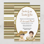 Gold Fiesta Señor of Señorita Genderonthulling Kaart (Voorkant / Achterkant)