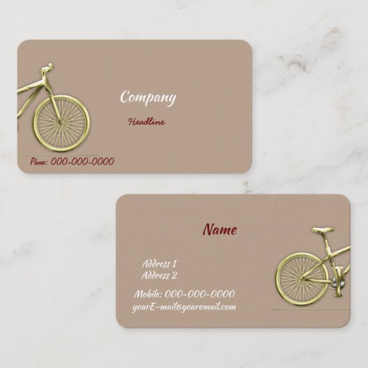 Gold-fiets Visitekaartje (Voorkant / Achterkant)