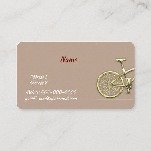Gold-fiets Visitekaartje (Achterkant)