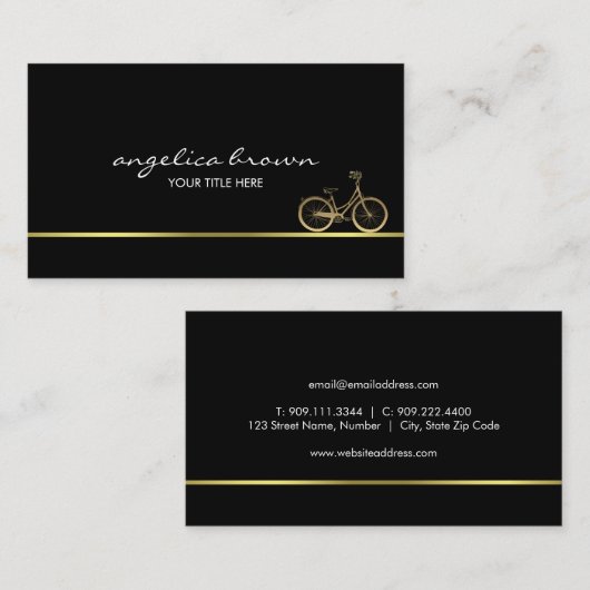 Gold  fiets visitekaartje (Voorkant / Achterkant)