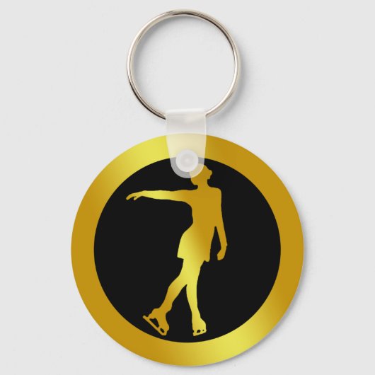 GOLD FIGURE SKATER SLEUTELHANGER (Voorkant)