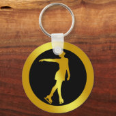 GOLD FIGURE SKATER SLEUTELHANGER (Voorkant)