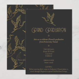 Gold Filigree Art Deco | Crane Graduation Kaart
