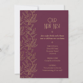 Gold Filigree Art Deco | Fairy Wren Housewarming Kaart