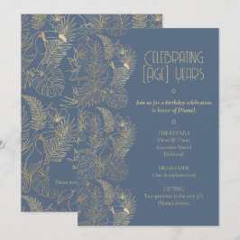 Gold Filigree Art Deco | Toucan Birthday Kaart