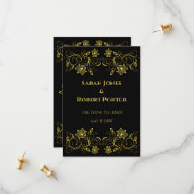 Gold Filigree en Script op zwarte achtergrond