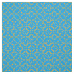 Gold Filigree en Turquoise Pattern Stof
