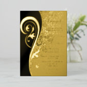 Gold Filigree Inspiration Folie Invitation Folie Uitnodiging (Staand Voorkant)