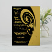 Gold Filigree Inspiration Folie Invitation Folie Uitnodiging (Staand Voorkant)