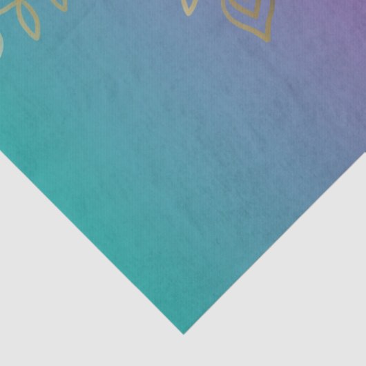 Gold Filigree Intricate Mandala op paasregenboog Tissuepapier (Detail)