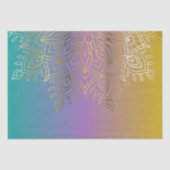 Gold Filigree Intricate Mandala op paasregenboog Tissuepapier (Voorkant)