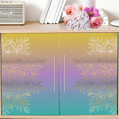 Gold Filigree Intricate Mandala op paasregenboog Tissuepapier