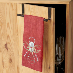 Gold Filigree kerstangel uit Joy - Red Theedoek