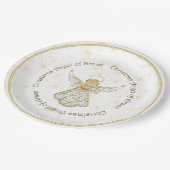 Gold Filigree kerstengel van Grace & Stars Papieren Bordje (Gekanteld)