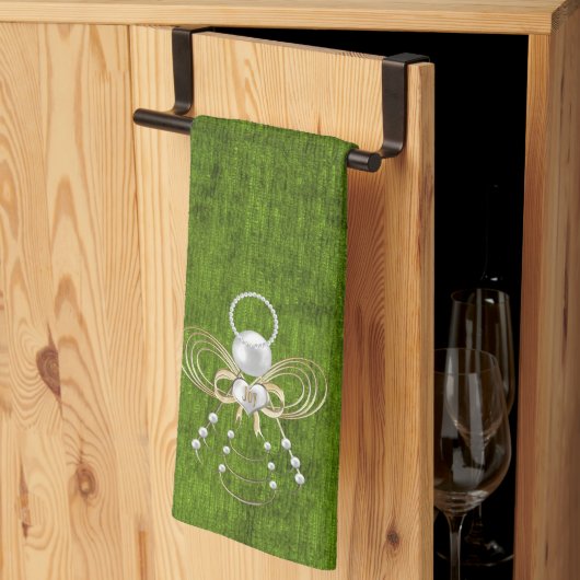 Gold Filigree kerstengel van Joy Green Theedoek (Derde Gevouwen)