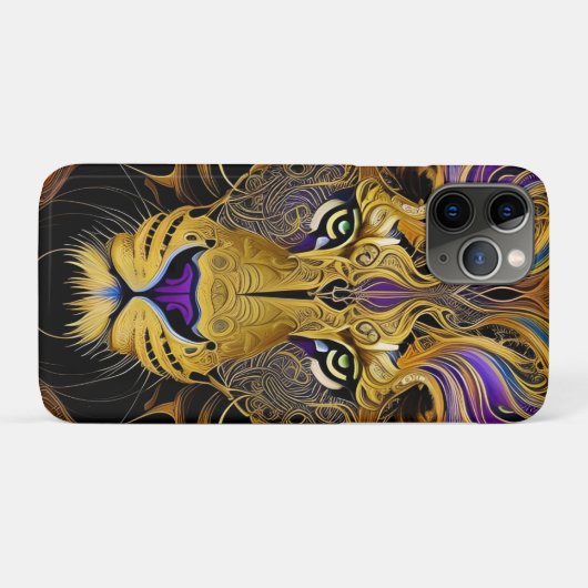Gold Filigree Lion Case-Mate iPhone Case (Achterkant (horizontaal))