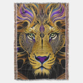 Gold Filigree Lion Deken (Voorkant Verticaal)