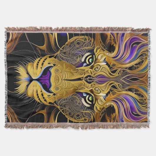 Gold Filigree Lion Deken (Voorkant)