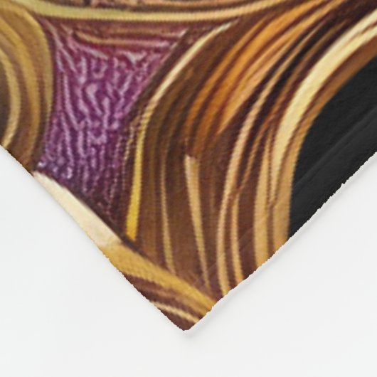 Gold Filigree Lion Fleece Deken (Hoek)