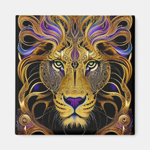 Gold Filigree Lion Magneet