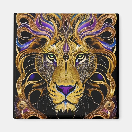 Gold Filigree Lion Magneet (Voorkant)