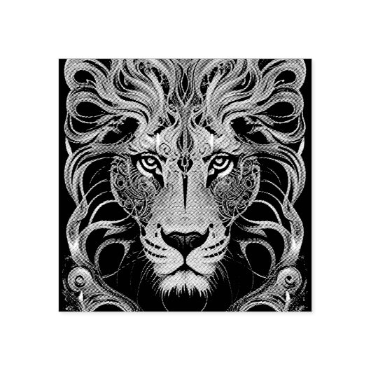 Gold Filigree Lion Rubberstempel (Afrduk)