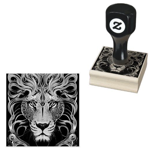 Gold Filigree Lion Rubberstempel (Gestempeld)