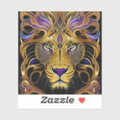Gold Filigree Lion Sticker (Vel)