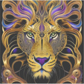 Gold Filigree Lion Sticker (Voorkant)