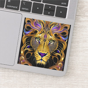 Gold Filigree Lion Sticker