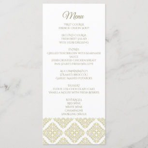 Gold Filigree-menukaart Menu