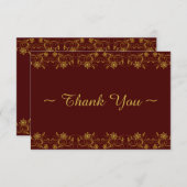 Gold Filigree minimalist bij Bourgogne Bedankkaart (Voorkant / Achterkant)