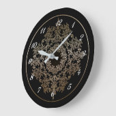 Gold Filigree Motif Wall Clock Grote Klok (Hoek)