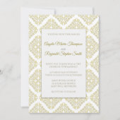 Gold Filigree Wedding Invitation Kaart (Voorkant)