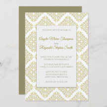 Gold Filigree Wedding Invitation