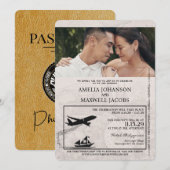 Gold Filippijnen Paspoort Huwelijksuitnodiging Kaart (Voorkant / Achterkant)