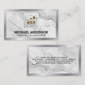 Gold Financial Chart Logo | Marmer | Metaal Visitekaartje (Voorkant / Achterkant)