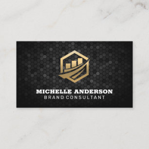 Gold Financial Icon   Geometrische achtergrond Visitekaartje