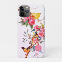 Gold Finches en Camellia Floral Waterverf Case-Mate iPhone Case