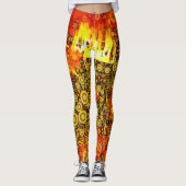  Gold Fire Abstract Leggings (Voorkant)