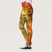 Gold Fire Abstract Leggings (Links)
