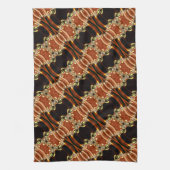 Gold Fire Frills Batik Kitchen Tea Cloth Theedoek (Verticaal)