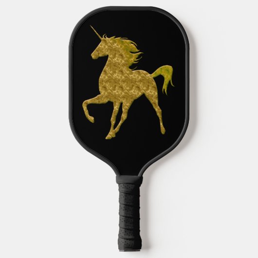 Gold Fire Unicorn Pickleball Paddle (Voorkant)