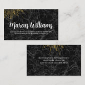 Gold Fireworks | Zwarte marmer Visitekaartje (Voorkant / Achterkant)