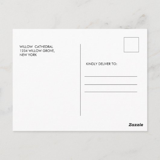 Gold First Communication Photo Invitation Briefkaart (Achterkant)